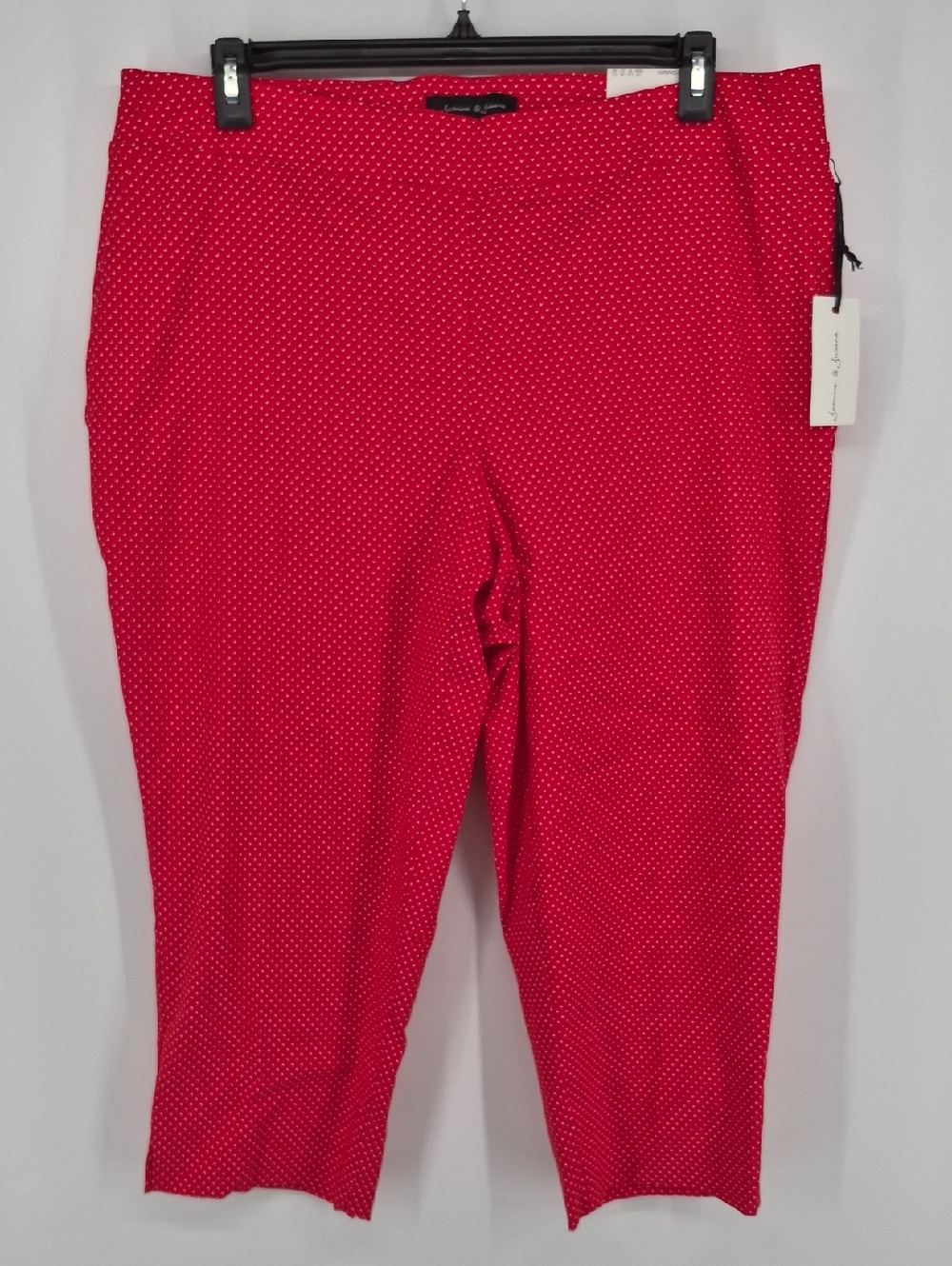 Jasmine Juliana NWT Women's Size 18W Slimming Stretch Capri Pants Red Polka Dot